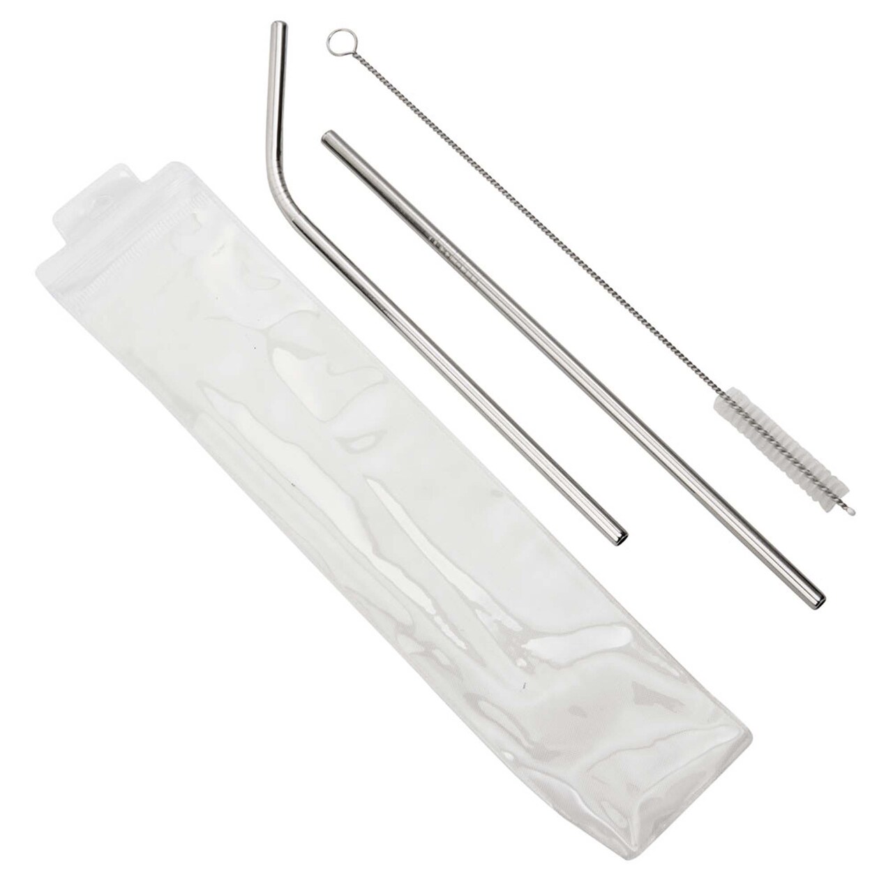 Contemporary Home Living 8.5" 2-Piece Stainless-Steel Drinking Straws